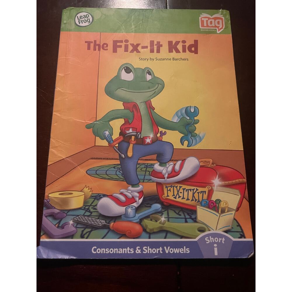 Leap Frog The Fix-It Kid Story Suzanne Barchers Booklet Consonants & Shirt Vowel